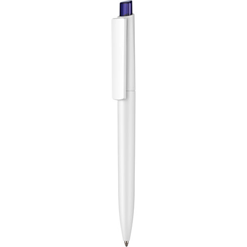 Kugelschreiber Crest ST , Ritter-Pen, weiß/ozeanblau-TR/FR, ABS-Kunststoff, 14,90cm (Länge), Bild 1