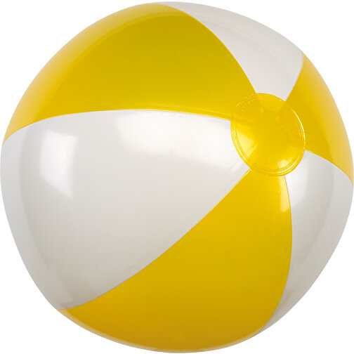 Aufblasbarer Strandball ATLANTIC SHINY , gelb, weiß, 0,17 mm PVC, frei von Phthalaten, , Bild 1