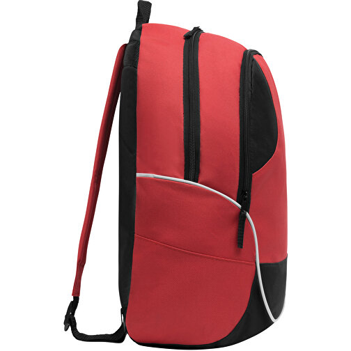 Rucksack CURVE , rot, schwarz, 600D Polyester, 46,00cm x 19,00cm x 34,00cm (Länge x Höhe x Breite), Bild 4