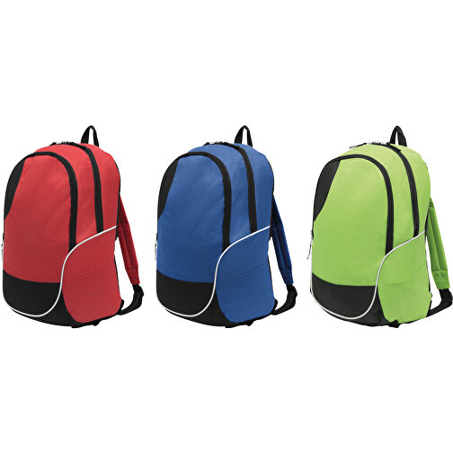 Rucksack CURVE , rot, schwarz, 600D Polyester, 46,00cm x 19,00cm x 34,00cm (Länge x Höhe x Breite), Bild 8