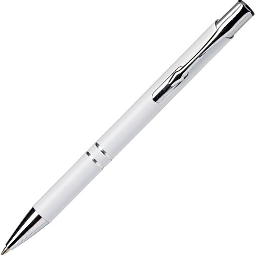 Kugelschreiber Aus Aluminium Albacete , weiß, ABS, Aluminium, Plastik, Stahl, , Bild 2