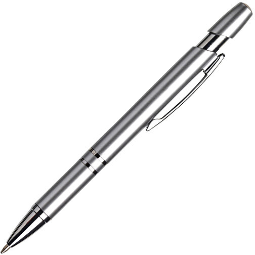 Kugelschreiber Aus Kunststoff Greyson , silber, ABS, Plastik, Metall, Stahl, 14,00cm (Höhe), Bild 2