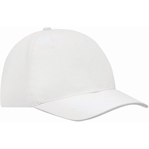 6-Panel-Cap PITCHER , weiß, 100% Polyester, 230 g/m², 1,00cm (Länge), Bild 2