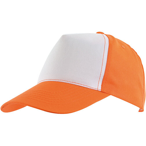 5-Panel-Cap SHINY , orange, weiß, 100% Polyester, 1,00cm (Länge), Bild 1