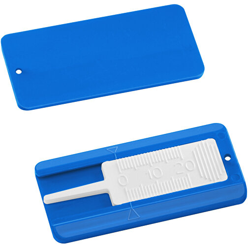 Reifenprofiltiefenmesser , weiß, blau, PS+PP, 6,50cm x 0,50cm x 3,00cm (Länge x Höhe x Breite), Bild 1