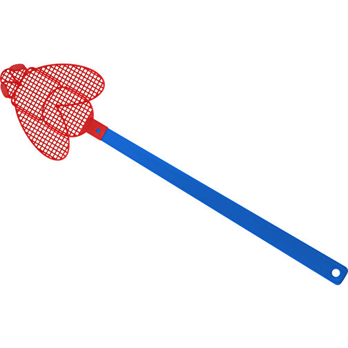 Fliegenklatsche 'Brummi' , blau, rot, PE+PS, 41,20cm x 0,50cm x 10,20cm (Länge x Höhe x Breite), Bild 1