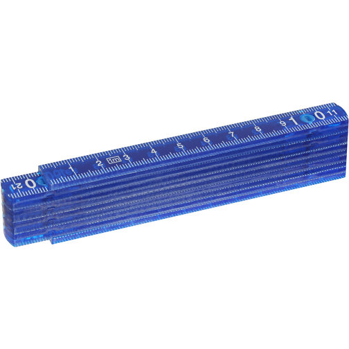 Zollstock Kunstoff, Midi , blau-transparent, ABS, 13,00cm x 1,30cm x 2,50cm (Länge x Höhe x Breite), Bild 1