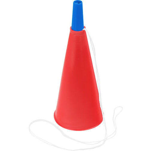 Fan-Horn , rot, blau, PP+ABS+PES, 16,70cm (Höhe), Bild 1