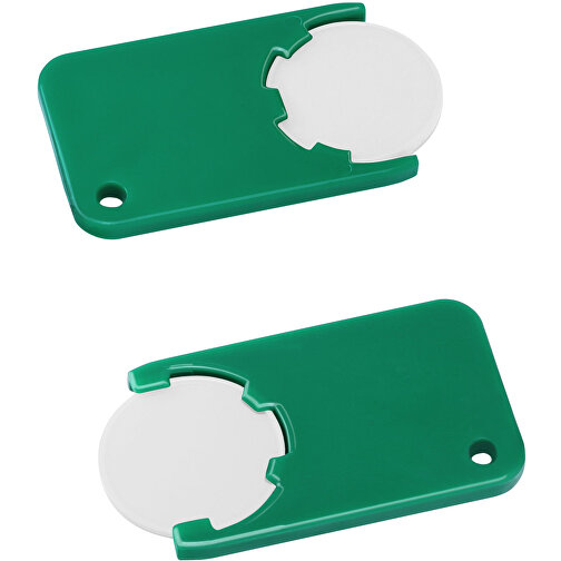 Chiphalter Mit 1€-Chip 'Beta' , weiss, grün, ABS, 5,20cm x 0,30cm x 2,90cm (Länge x Höhe x Breite), Bild 1