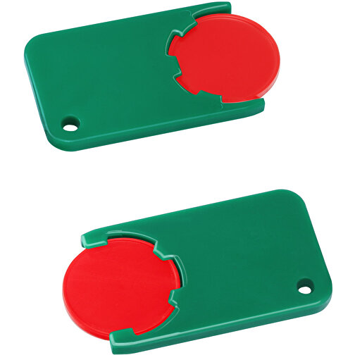 Chiphalter Mit 1€-Chip 'Beta' , rot, grün, ABS, 5,20cm x 0,30cm x 2,90cm (Länge x Höhe x Breite), Bild 1