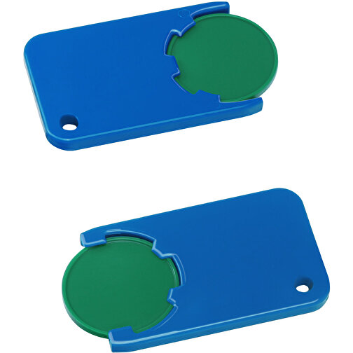 Chiphalter Mit 1€-Chip 'Beta' , grün, blau, ABS, 5,20cm x 0,30cm x 2,90cm (Länge x Höhe x Breite), Bild 1