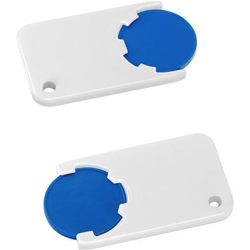 Chiphalter Mit 1€-Chip 'Beta' , blau, weiss, ABS, 5,20cm x 0,30cm x 2,90cm (Länge x Höhe x Breite), Bild 1