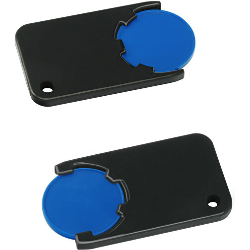 Chiphalter Mit 1€-Chip 'Beta' , blau, schwarz, ABS, 5,20cm x 0,30cm x 2,90cm (Länge x Höhe x Breite), Bild 1