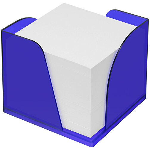 Zettelbox 'Gamma' , gefrostet blau, PS+PAP, 10,80cm x 9,40cm x 10,80cm (Länge x Höhe x Breite), Bild 1