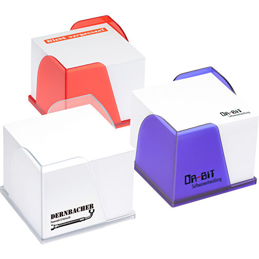 Zettelbox 'Gamma' , gefrostet glasklar, PS+PAP, 10,80cm x 9,40cm x 10,80cm (Länge x Höhe x Breite), Bild 2