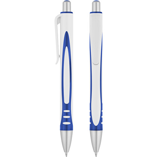 Druckkugelschreiber 'Sigma' , weiß, blau, ABS, 14,20cm (Länge), Bild 1