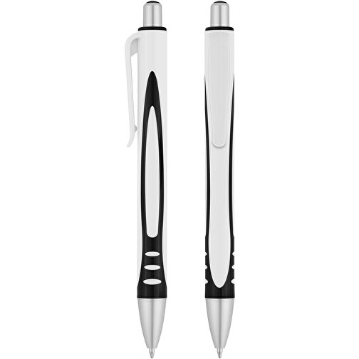 Druckkugelschreiber 'Sigma' , weiss, schwarz, ABS, 14,20cm (Länge), Bild 1