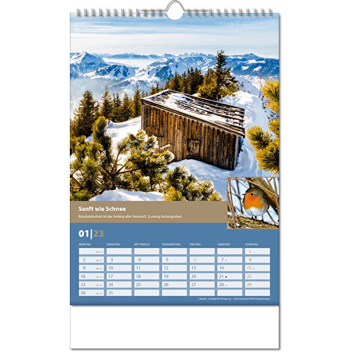Calendario 'Landlaune' in formato 24 x 38,5 cm, con rilegatura Wire-O, Immagine 2