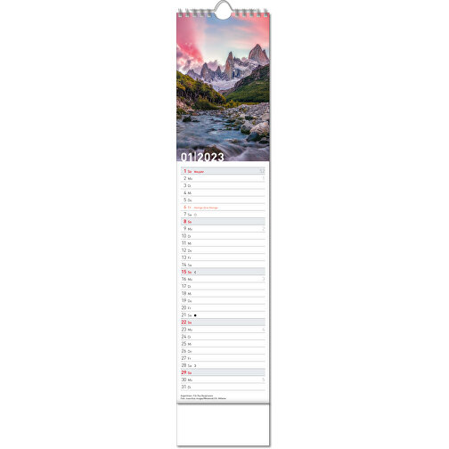 Kalender 'Destinations' i formatet 11 x 51 cm, med Wire-O-bindning, Bild 2