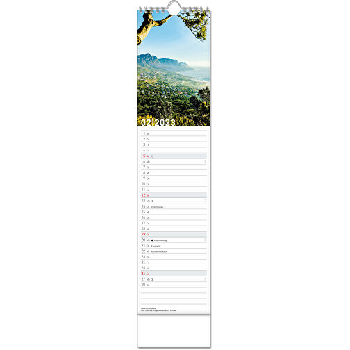 Kalender 'Destinationer' i format 11 x 51 cm, med Wire-O indbinding, Billede 3