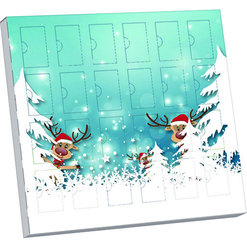 Täfelchen Adventskalender Ritter SPORT , Ritter Sport, Karton, kompostierbares Inlay, 21,00cm x 1,40cm x 21,00cm (Länge x Höhe x Breite), Bild 1