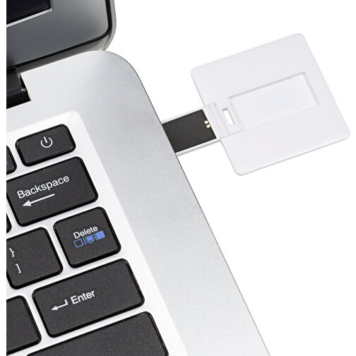 USB-Stick CARD Square 2.0 1GB , Promo Effects MB , weiss MB , 1 GB , Kunststoff MB , 3 - 10 MB/s MB , 4,00cm x 0,20cm x 4,00cm (Länge x Höhe x Breite), Bild 3