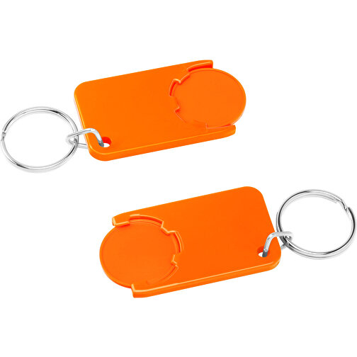 Chiphalter Mit 1€-Chip 'Beta' , orange, orange, ABS+MET, 5,20cm x 0,30cm x 2,90cm (Länge x Höhe x Breite), Bild 1
