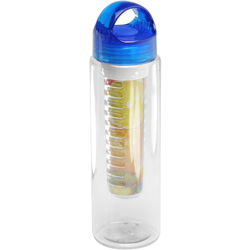 Trinkflasche Mit Infuser , glasklar, blau-transparent, PS+SI+PP, 24,50cm (Höhe), Bild 1