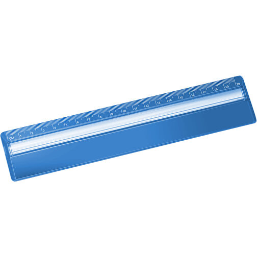 Lineal Mit Zeilenlupe , blau, PS, 21,50cm x 0,70cm x 4,50cm (Länge x Höhe x Breite), Bild 1