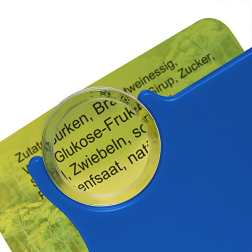 Chiphalter Mit 1€-Chip Und Lupe , schwarz, blau, ABS+PS+MET, 6,00cm x 0,40cm x 4,00cm (Länge x Höhe x Breite), Bild 3