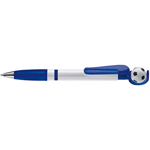 Fan Kugelschreiber Mit Fußball , blau, ABS, 14,50cm (Länge), Bild 3