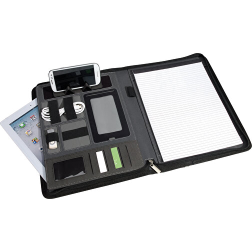 Porta Documenti HIGHNESS in formato DIN-A4 (scuro grigio, PU, 1030g) come  gadget personalizzati su