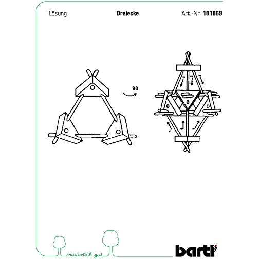 Bambus-Puzzle Dreiecke , Bambus, 8,60cm x 7,70cm x 8,90cm (Länge x Höhe x Breite), Bild 2
