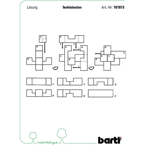 Bambus-Puzzle Teufelsknoten , Bambus, 8,60cm x 7,70cm x 8,90cm (Länge x Höhe x Breite), Bild 2