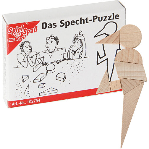 Das Specht-Puzzle , , 6,50cm x 1,30cm x 5,00cm (Länge x Höhe x Breite), Bild 1
