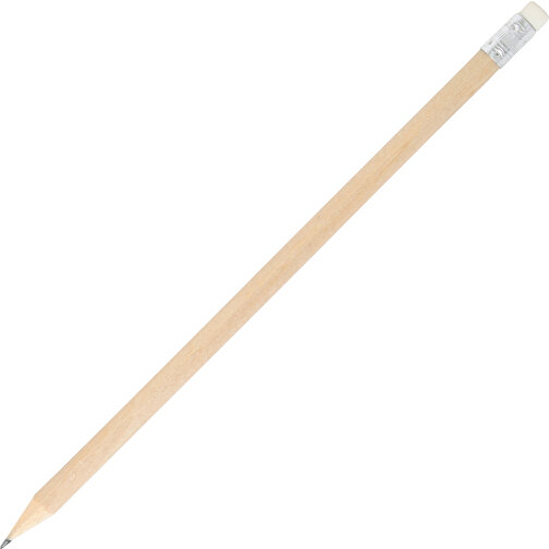 Bleistift Natur Mit Radiergummi , Holz, 19,00cm (Länge), Bild 2