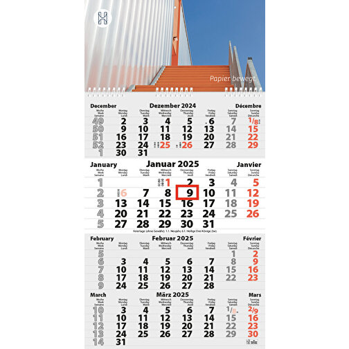 4-Monats DIN A3 Kalender 'Four Euro' , weiß, Kopflasche: 290 g/m² Chromokarton, Kalenderblätter: 70 g/m² holzfrei weiß, chlorfrei gebleicht, 42,00cm x 29,60cm (Höhe x Breite), Bild 2