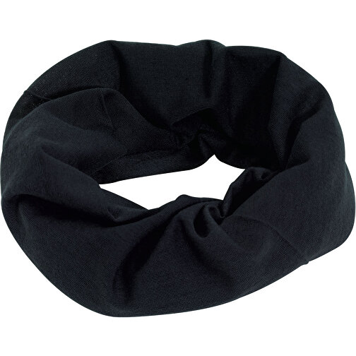 Multifunktionstuch TRENDY , schwarz, 100% Polyester, 130 g/m², Einheitsgröße, 24,50cm x 47,00cm (Länge x Breite), Bild 1