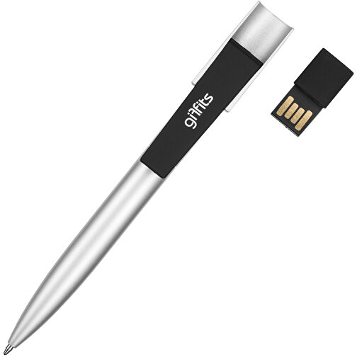 USB Kugelschreiber UK-I , Promo Effects MB , silber MB , 8 GB , Metall, Clip gummiert MB , 3 - 10 MB/s MB , 13,80cm (Länge), Bild 2
