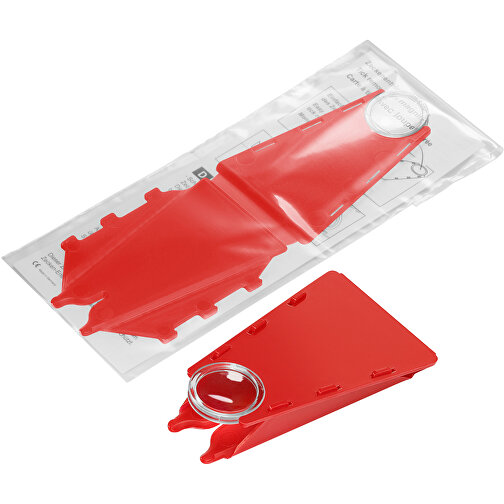 Zeckenentferner Mit Lupe , rot, PP+PS+PAP, 13,20cm x 0,10cm x 4,80cm (Länge x Höhe x Breite), Bild 1