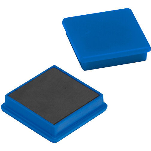 Magnet, Quadratisch , blau, PP+MET, 2,80cm x 0,70cm x 2,80cm (Länge x Höhe x Breite), Bild 1