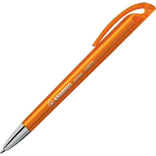 STABILO Prime Kugelschreiber , Stabilo, transparent orange, recycelter Kunststoff, 14,70cm x 1,60cm x 1,20cm (Länge x Höhe x Breite), Bild 2