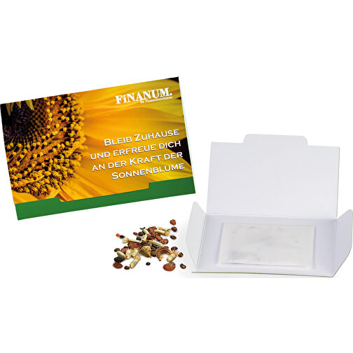 Flower-Card Mit Samen - Sonnenblume , individuell, Saatgut, Papier, 5,50cm x 8,00cm (Länge x Breite), Bild 5