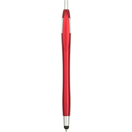 Kugelschreiber Touchpen Wave , Promo Effects, rot, Kunststoff, 14,60cm (Länge), Bild 1