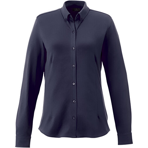 Bigelow Langarm Bluse , navy, Double Pique Strick 95% Baumwolle, 5% Elastan, 200 g/m2, L, , Bild 2