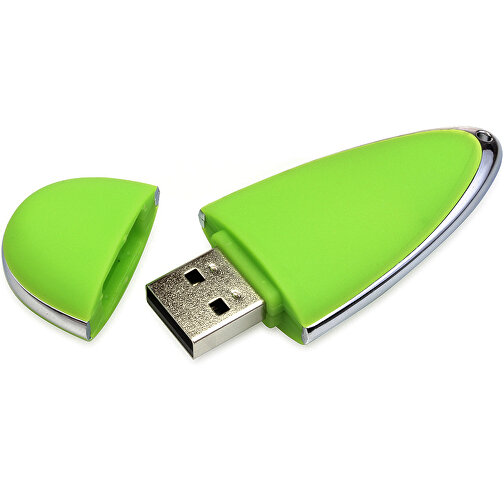 USB-Stick Drop 2GB , Promo Effects MB , grün MB , 2 GB , Kunststoff MB , 3 - 10 MB/s MB , 6,00cm x 1,20cm x 2,50cm (Länge x Höhe x Breite), Bild 1