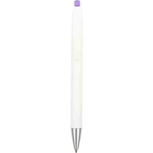Kugelschreiber Roxi Weiß , Promo Effects, weiß / lila, Kunststoff, 14,10cm (Länge), Bild 4