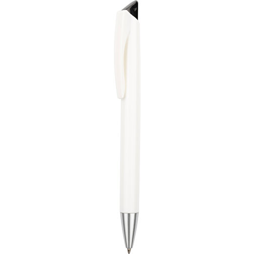 Kugelschreiber Roxi Weiß , Promo Effects, weiß / schwarz, Kunststoff, 14,10cm (Länge), Bild 1