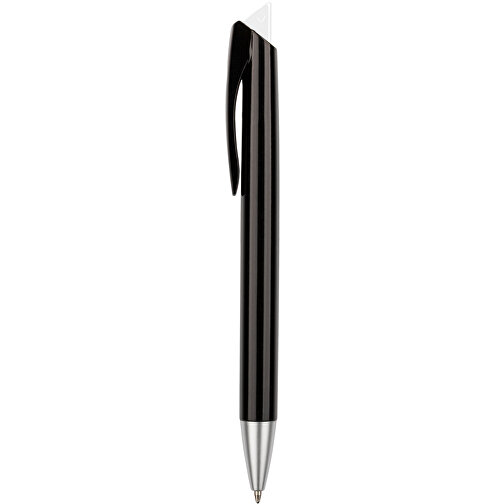 Kugelschreiber Roxi Schwarz , Promo Effects, schwarz / weiß, Kunststoff, 14,10cm (Länge), Bild 2