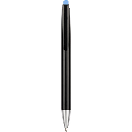 Kugelschreiber Roxi Schwarz , Promo Effects, schwarz / hellblau, Kunststoff, 14,10cm (Länge), Bild 4